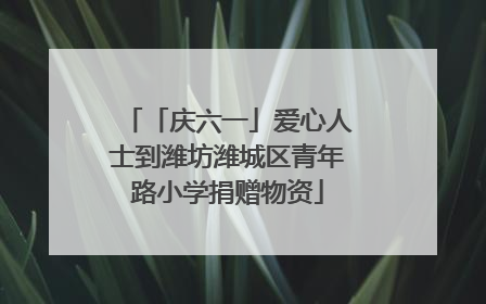 「庆六一」爱心人士到潍坊潍城区青年路小学捐赠物资