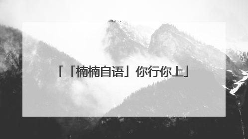「楠楠自语」你行你上