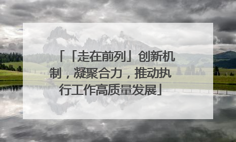 「走在前列」创新机制，凝聚合力，推动执行工作高质量发展