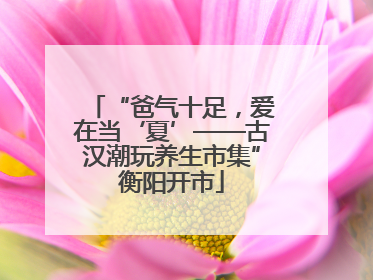 “爸气十足，爱在当‘夏’——古汉潮玩养生市集”衡阳开市
