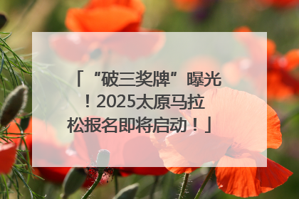 “破三奖牌”曝光！2025太原马拉松报名即将启动！