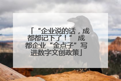 “企业说的话，成都都记下了！” 成都企业“金点子”写进数字文创政策