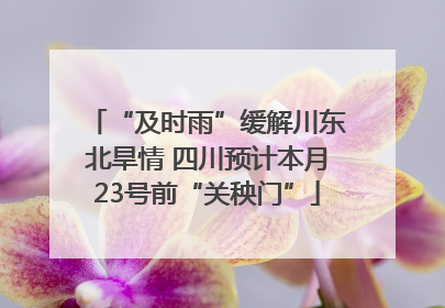 “及时雨”缓解川东北旱情 四川预计本月23号前“关秧门”