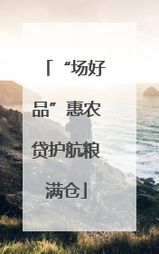 “场好品”惠农贷护航粮满仓