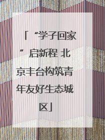 “学子回家”启新程 北京丰台构筑青年友好生态城区