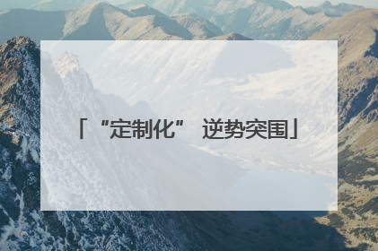 “定制化” 逆势突围