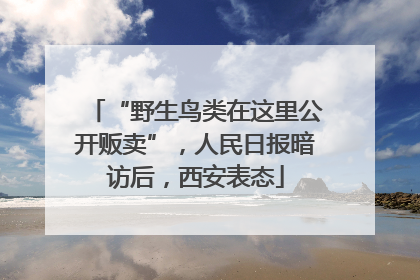 “野生鸟类在这里公开贩卖”，人民日报暗访后，西安表态