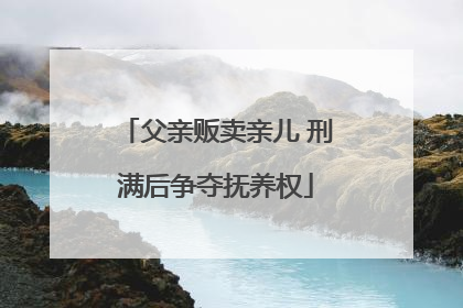 父亲贩卖亲儿 刑满后争夺抚养权