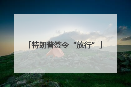 特朗普签令“放行”