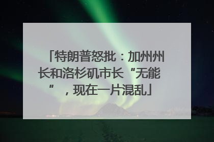 特朗普怒批：加州州长和洛杉矶市长“无能”，现在一片混乱