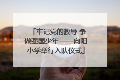 牢记党的教导 争做强国少年——向阳小学举行入队仪式