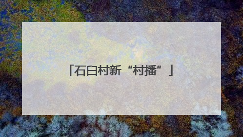 石臼村新“村播”