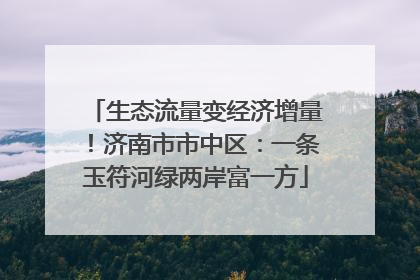 生态流量变经济增量！济南市市中区：一条玉符河绿两岸富一方