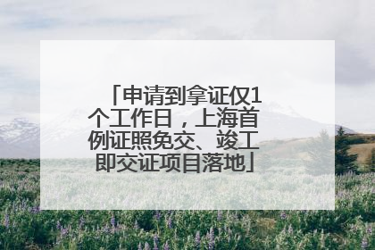 申请到拿证仅1个工作日，上海首例证照免交、竣工即交证项目落地