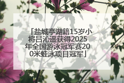 盐城亭湖籍15岁小将吕沁遥获得2025年全国游泳冠军赛200米蛙泳项目冠军