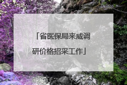 省医保局来威调研价格招采工作
