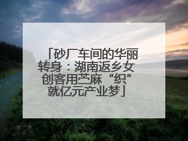 砂厂车间的华丽转身：湖南返乡女创客用苎麻“织”就亿元产业梦