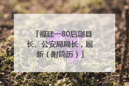 福建一80后副县长、公安局局长，履新（附简历）