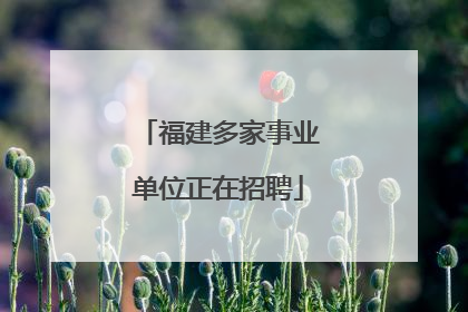 福建多家事业单位正在招聘