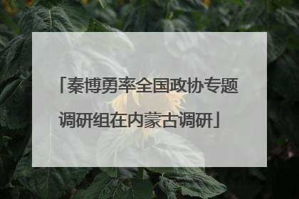 秦博勇率全国政协专题调研组在内蒙古调研