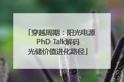 穿越周期：阳光电源PhD Talk解码光储价值进化路径