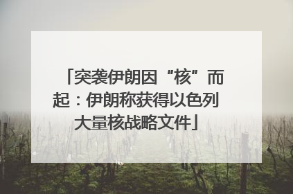 突袭伊朗因“核”而起：伊朗称获得以色列大量核战略文件