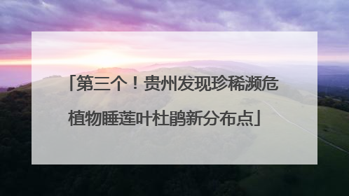 第三个！贵州发现珍稀濒危植物睡莲叶杜鹃新分布点