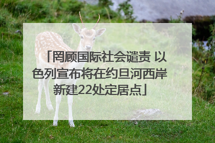 罔顾国际社会谴责 以色列宣布将在约旦河西岸新建22处定居点