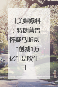 美媒爆料：特朗普曾怀疑马斯克“削减1万亿”是吹牛