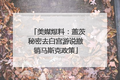 美媒爆料：盖茨秘密去白宫游说撤销马斯克政策
