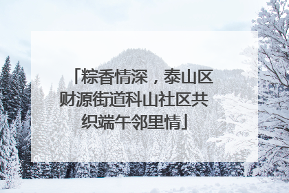 粽香情深，泰山区财源街道科山社区共织端午邻里情