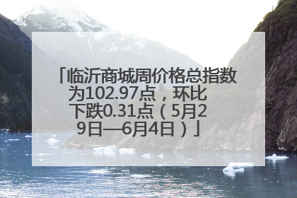 临沂商城周价格总指数为102.97点，环比下跌0.31点（5月29日—6月4日）