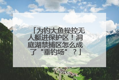 为钓大鱼操控无人艇进保护区！洞庭湖禁捕区怎么成了“垂钓场”？