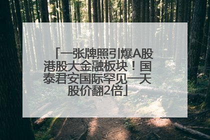 一张牌照引爆A股港股大金融板块！国泰君安国际罕见一天股价翻2倍