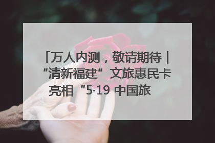 万人内测，敬请期待｜“清新福建”文旅惠民卡亮相“5·19 中国旅游日”福建分会场