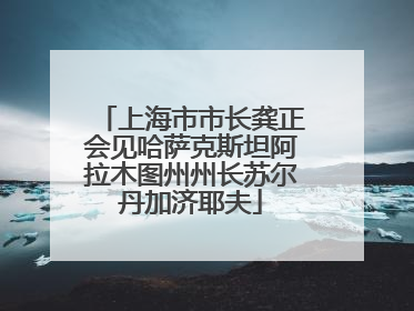上海市市长龚正会见哈萨克斯坦阿拉木图州州长苏尔丹加济耶夫