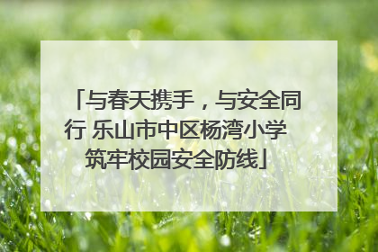 与春天携手，与安全同行 乐山市中区杨湾小学筑牢校园安全防线