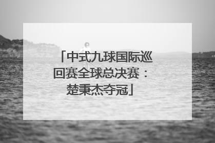 中式九球国际巡回赛全球总决赛：楚秉杰夺冠