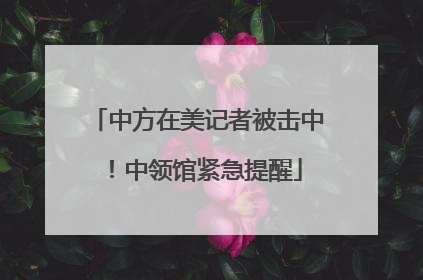 中方在美记者被击中！中领馆紧急提醒