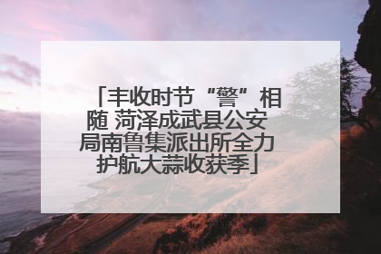 丰收时节“警”相随 菏泽成武县公安局南鲁集派出所全力护航大蒜收获季