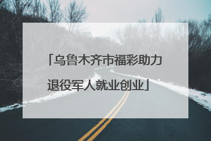 乌鲁木齐市福彩助力退役军人就业创业