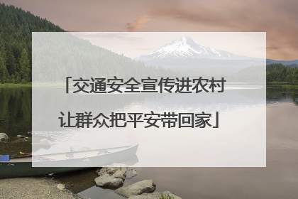 交通安全宣传进农村 让群众把平安带回家
