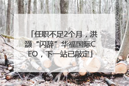 任职不足2个月，洪灏“闪辞”华福国际CEO，下一站已敲定
