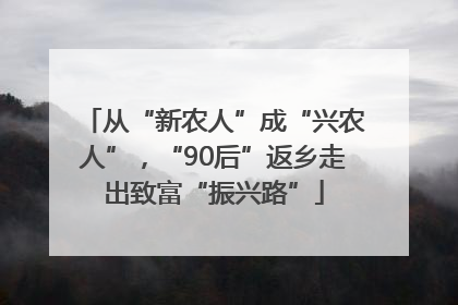 从“新农人”成“兴农人”，“90后”返乡走出致富“振兴路”