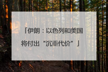 伊朗：以色列和美国将付出“沉重代价”