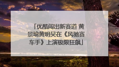 优酷闯出新赛道 黄景瑜黄明昊在《风驰赛车手》上演极限狂飙