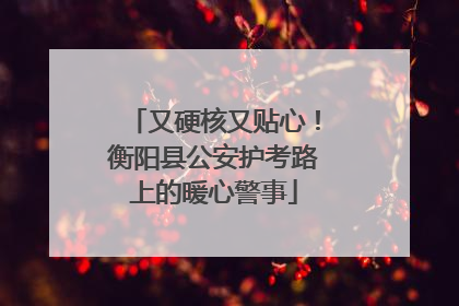 又硬核又贴心！衡阳县公安护考路上的暖心警事
