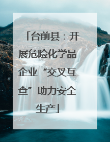 台前县：开展危险化学品企业“交叉互查”助力安全生产