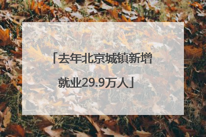 去年北京城镇新增就业29.9万人