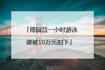傅园慧一小时游泳课被10万元拍下
